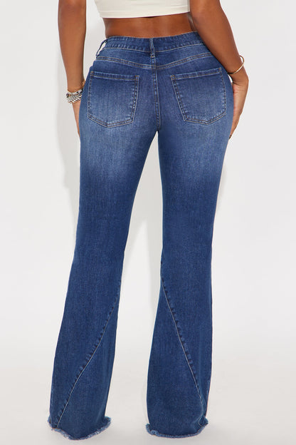 Terra Bella Low Rise Flare Jeans - Dark Wash