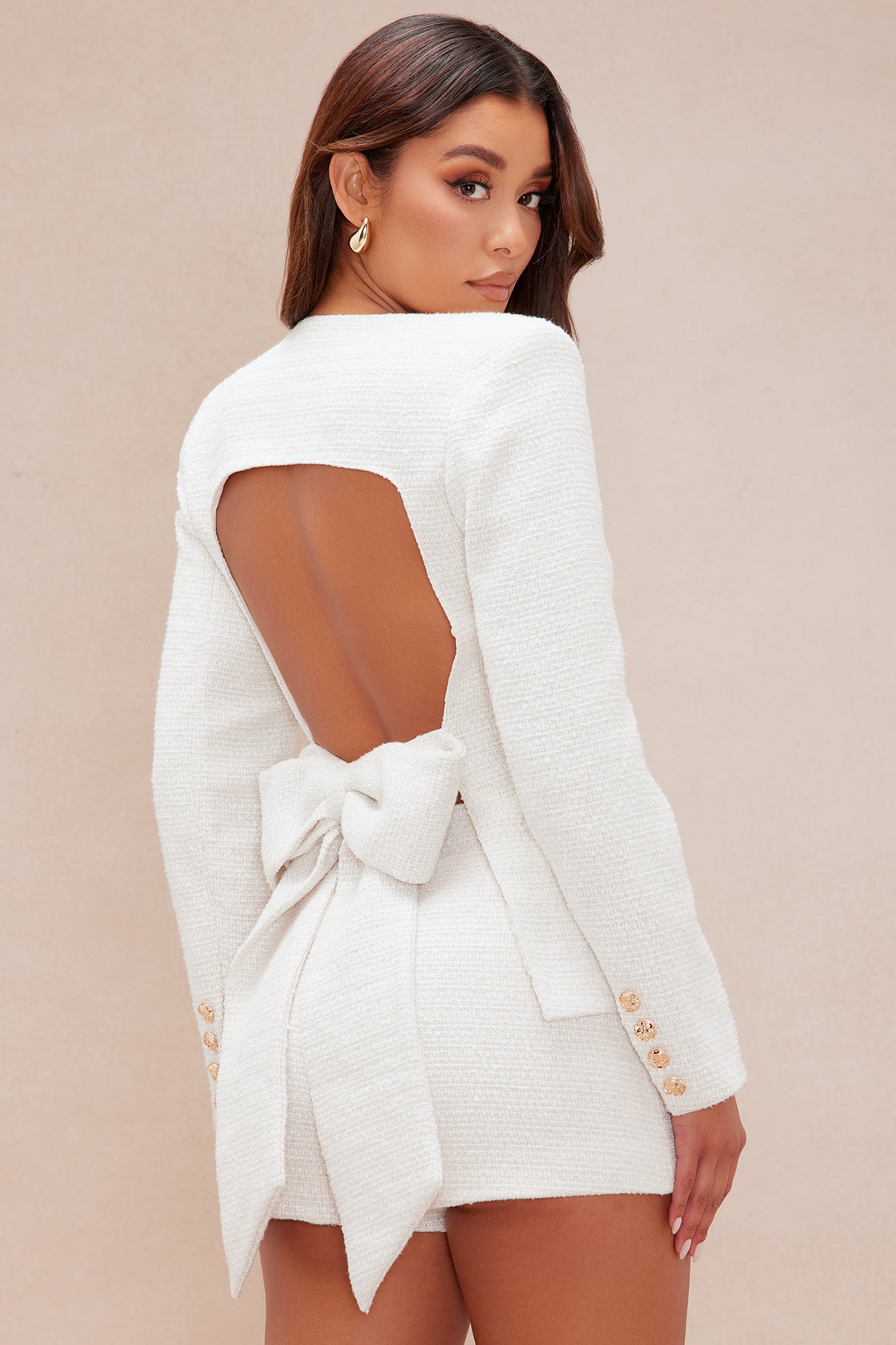 Emmeline Tweed Short Set - Cream