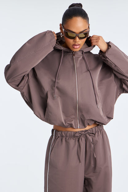 Naomi Windbreaker Pant Set - Brown