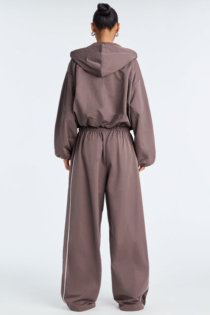 Naomi Windbreaker Pant Set - Brown