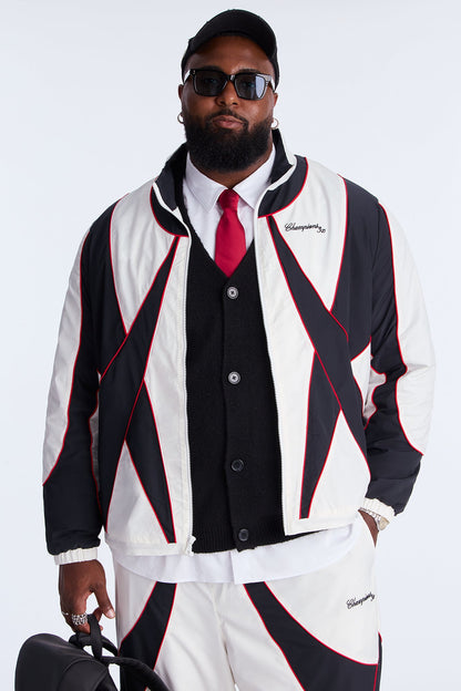 International Champions Color Blocked Windbreaker Jacket - Black/combo