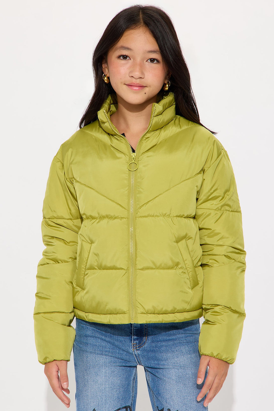 Mini City Streets Puffer Jacket - Chartreuse