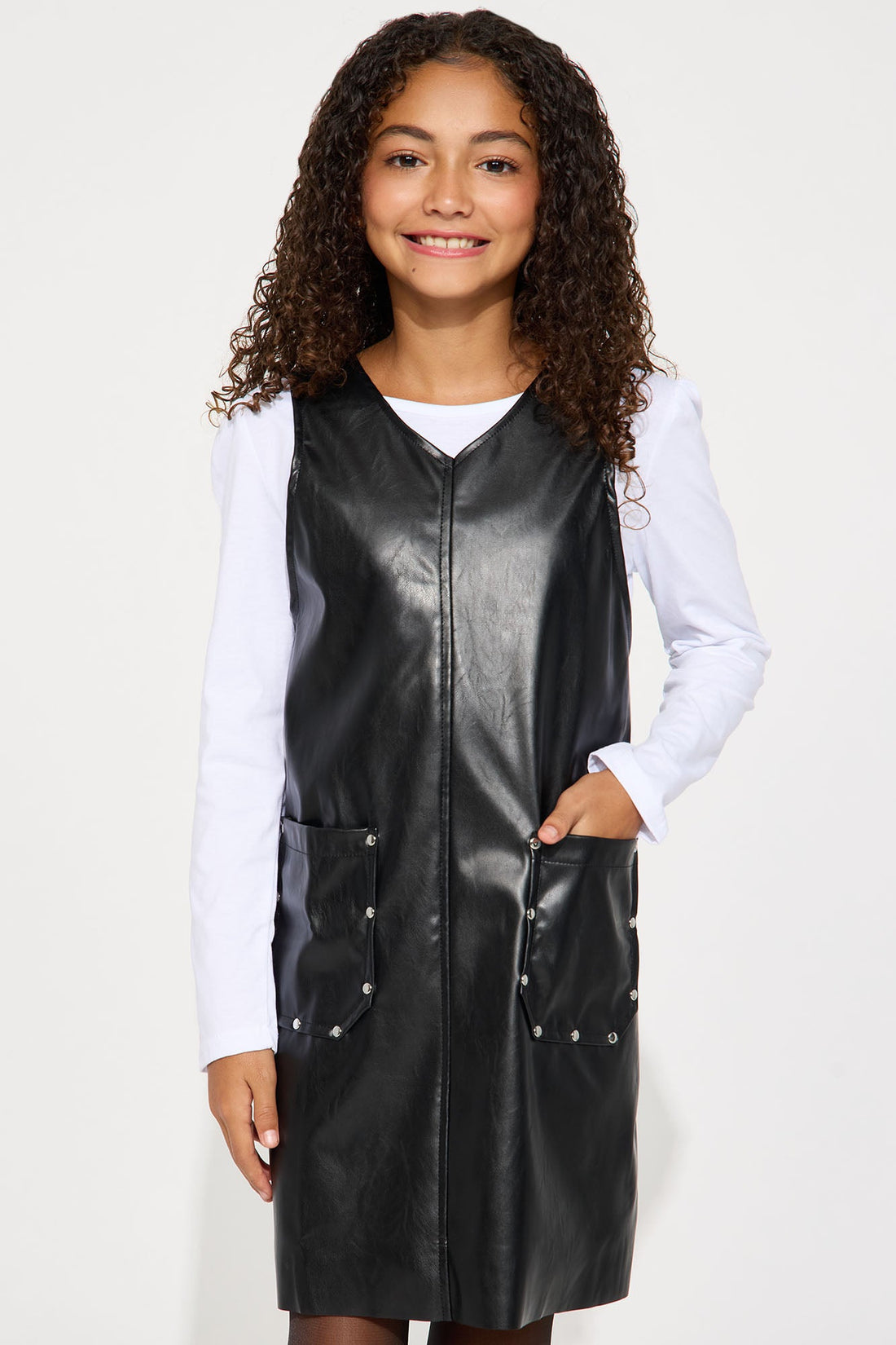 Mini Lets Rock Faux leather Dress - Black
