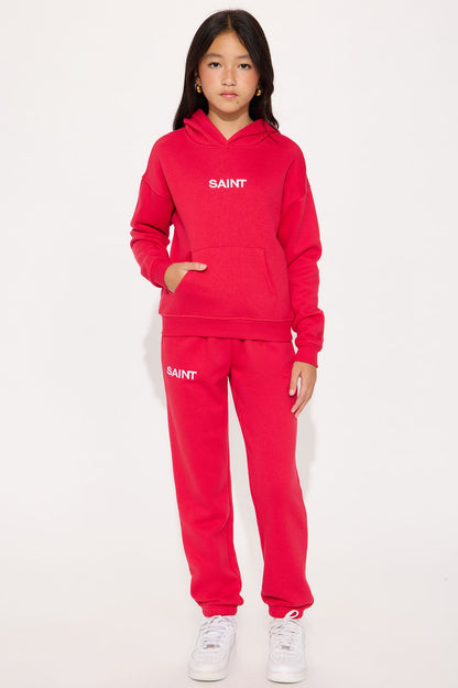 Mini Saint Sweatpant Set - Red