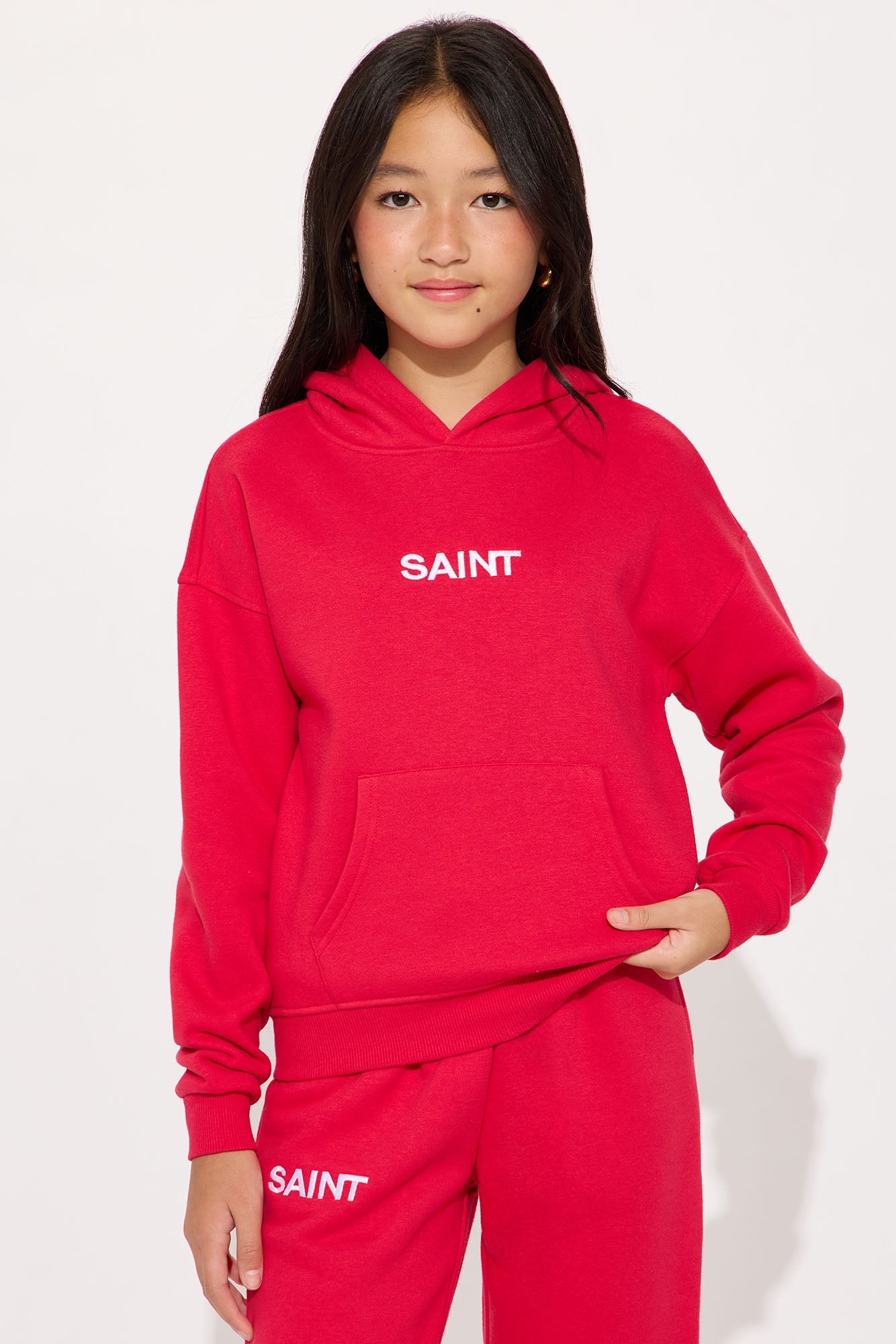 Mini Saint Sweatpant Set - Red
