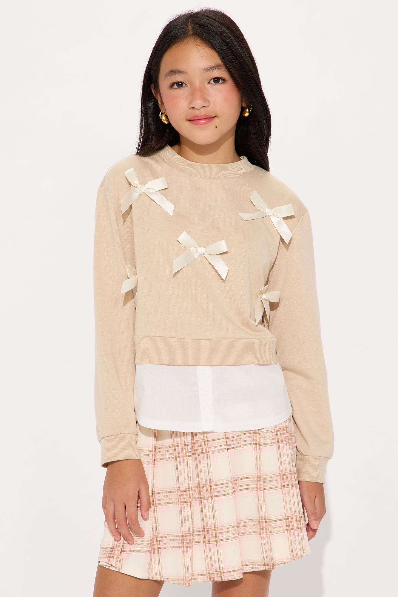 Mini Sara Skirt Set - Khaki/combo