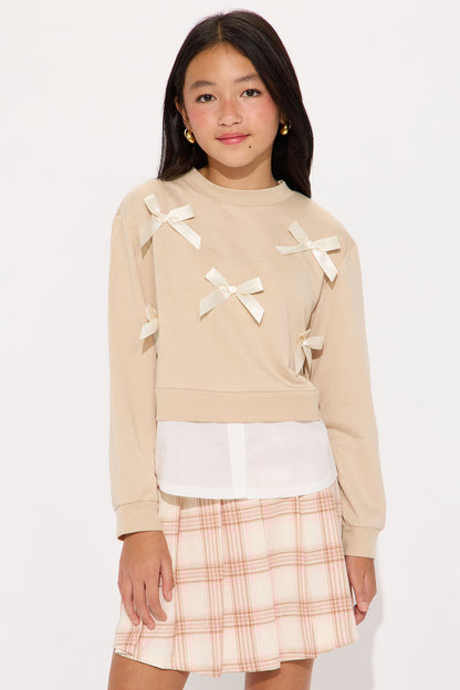 Mini Sara Skirt Set - Khaki/combo