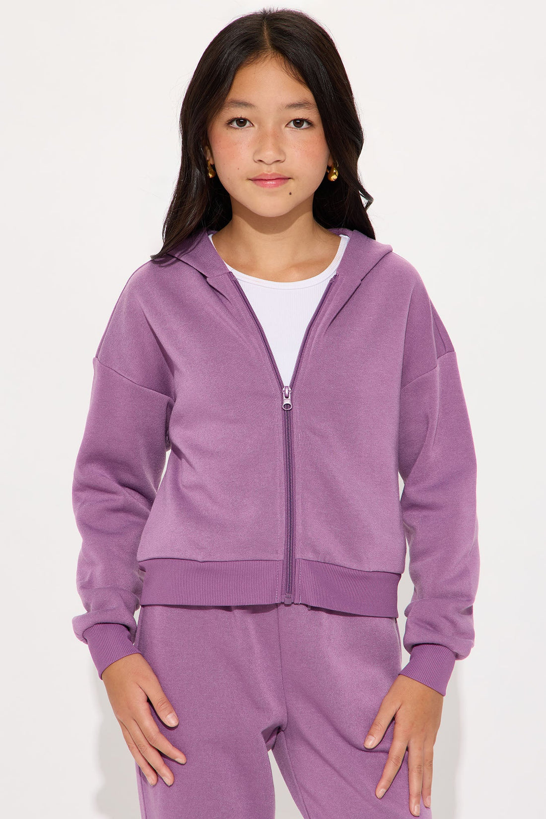Mini Game On Fleece Jogger Set - Lilac