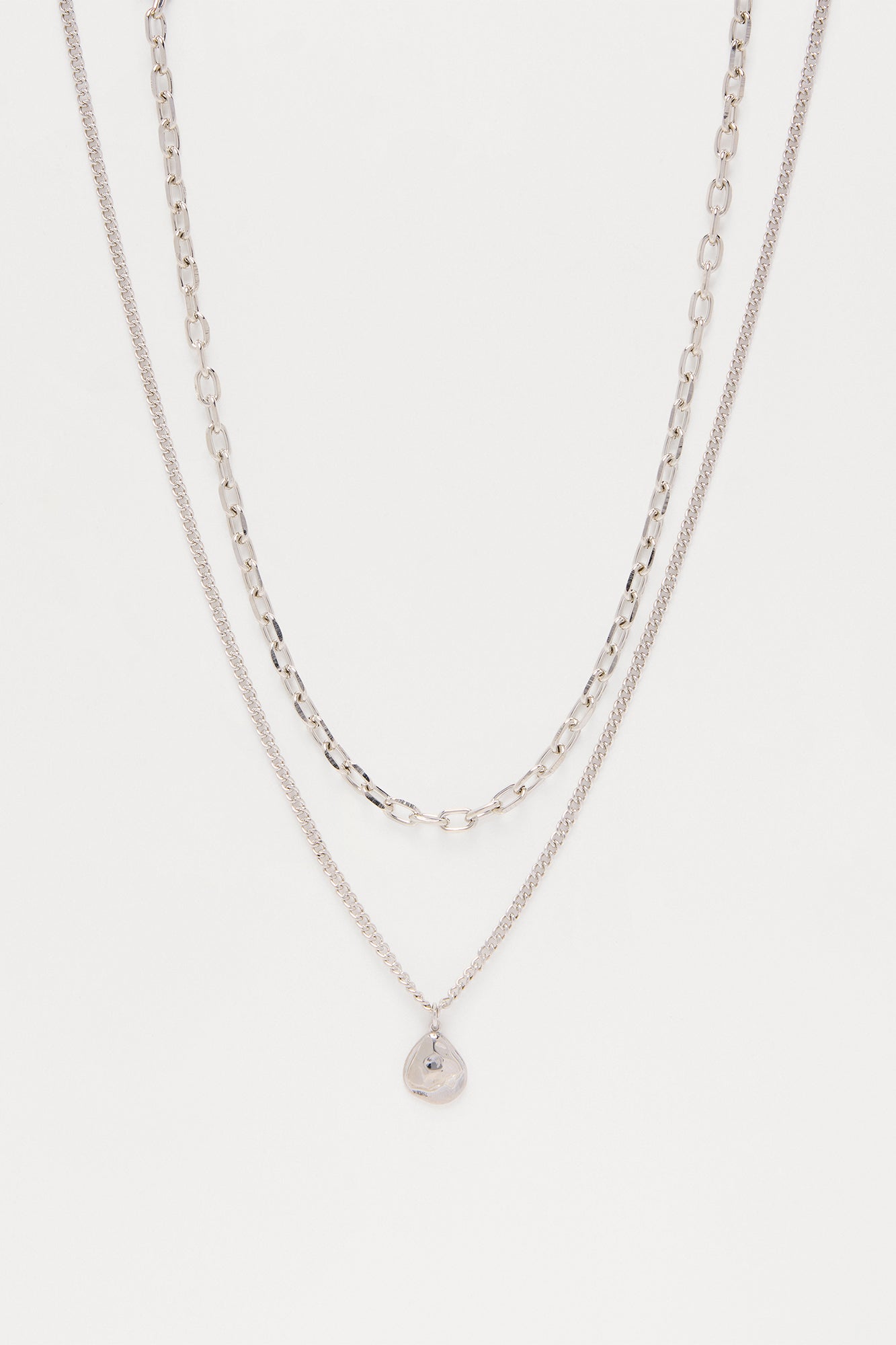 Timeless Craft Pendant Necklace Set - Silver