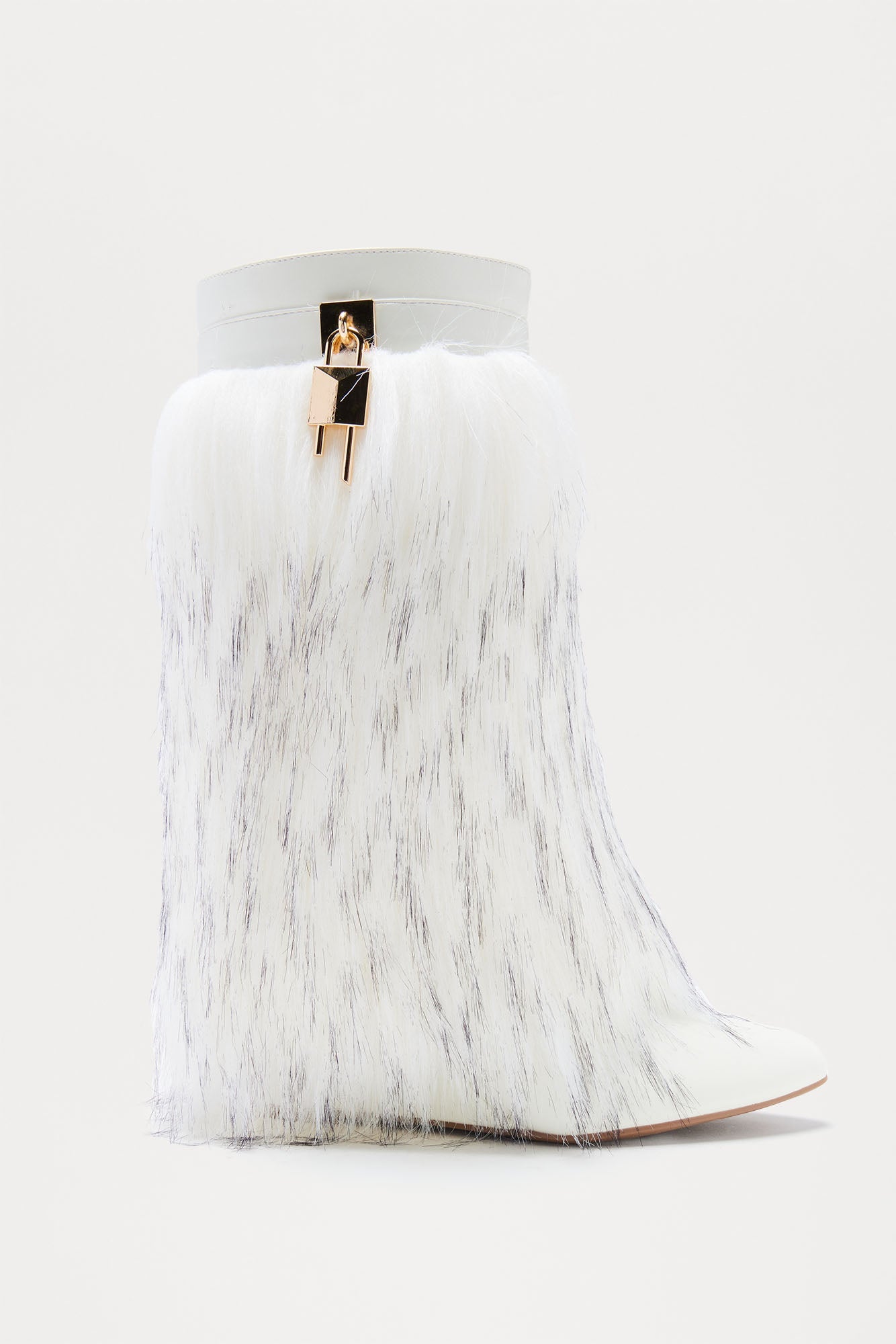 Windy Hardware Faux Fur Boots - White