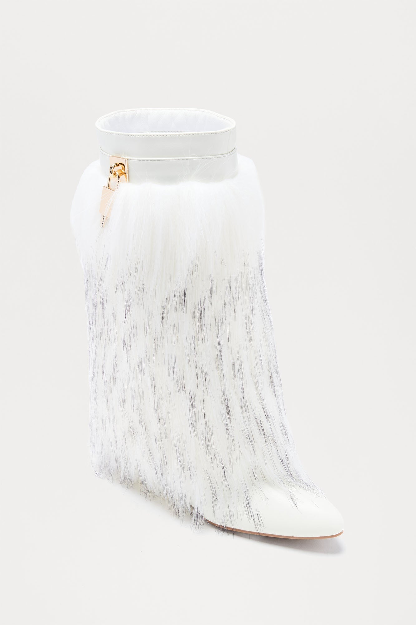 Windy Hardware Faux Fur Boots - White