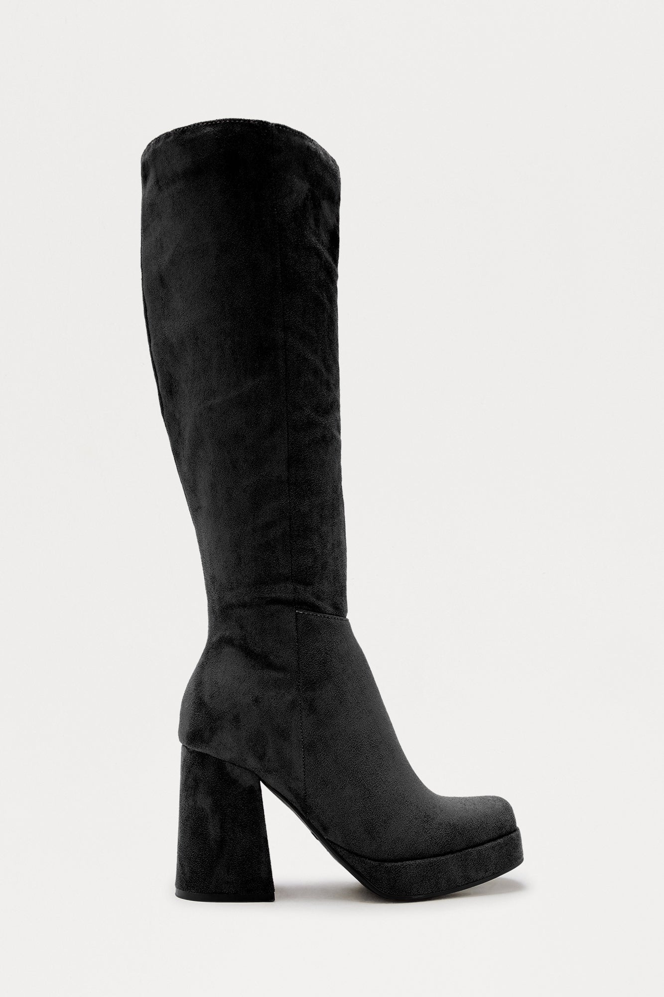 Fauna Faux Suede Boots - Black