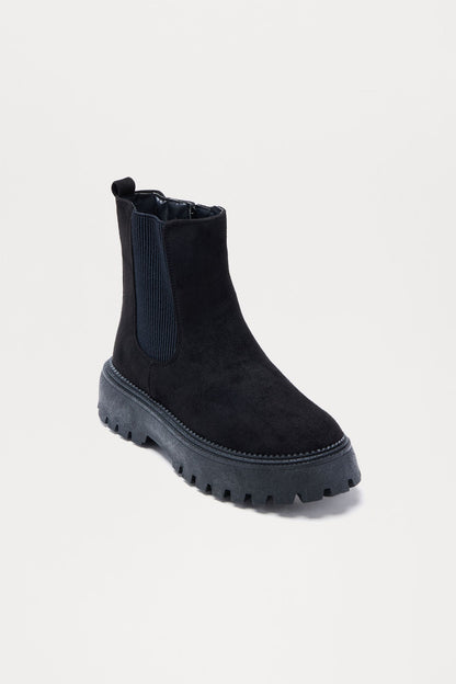 Callahan Faux Suede Booties - Black