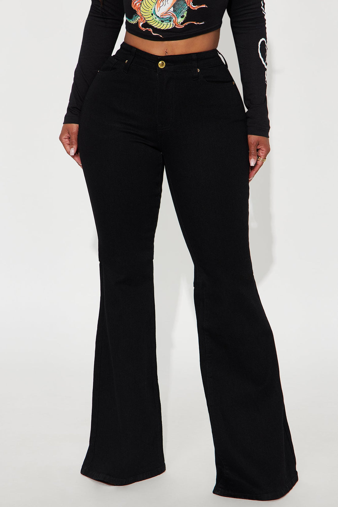 Out And About Super Flare Jeans - Black