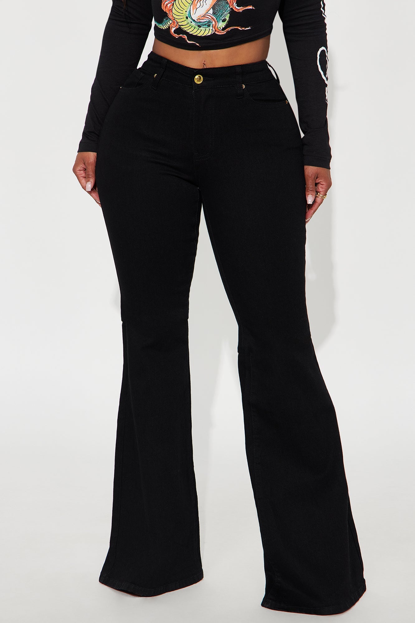 Out And About Super Flare Jeans - Black