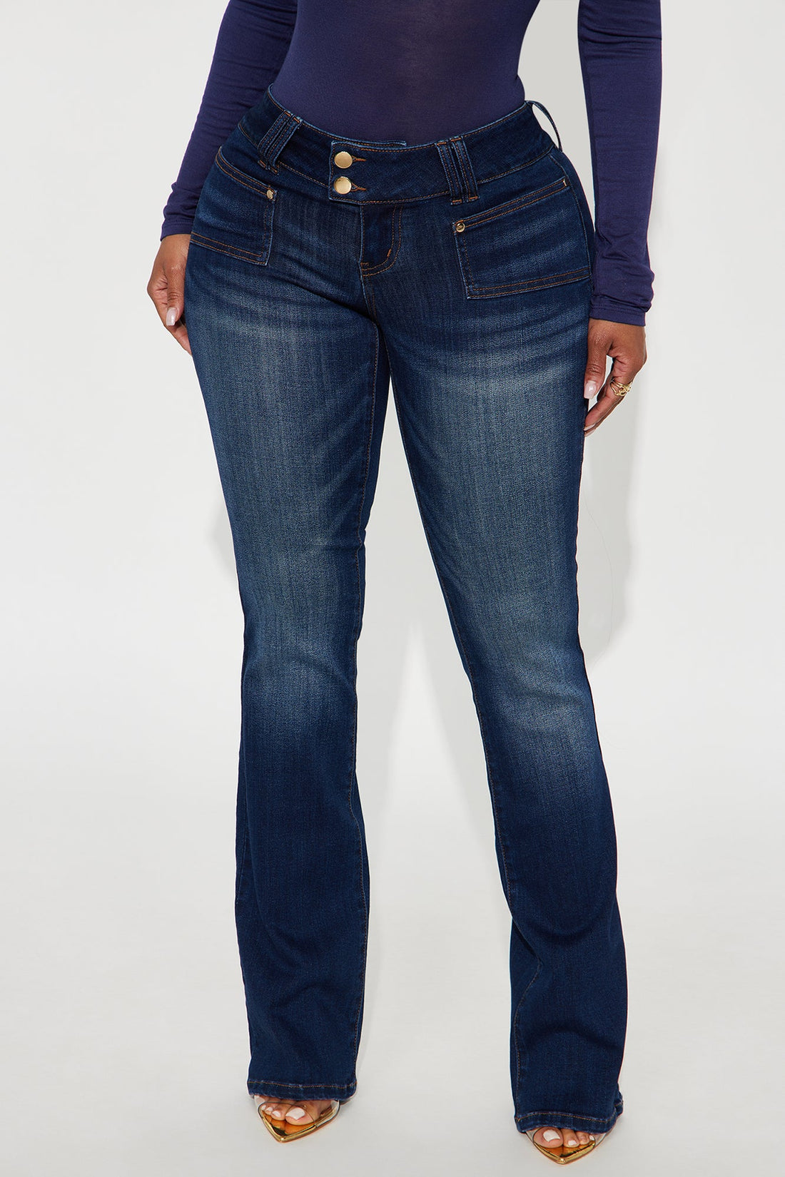 Siena Low Rise Bootcut Jeans - Dark Wash