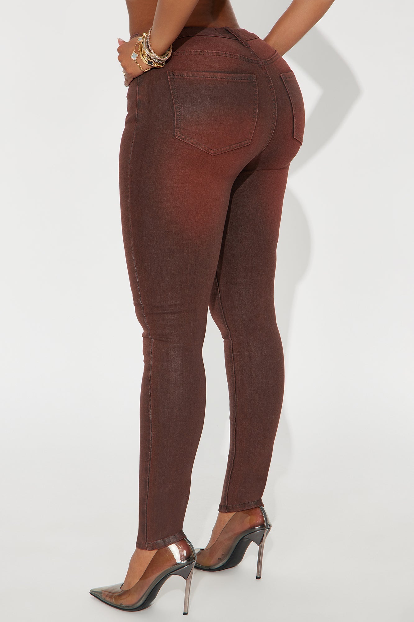 Sugar Coated Skinny Jeans - Brown