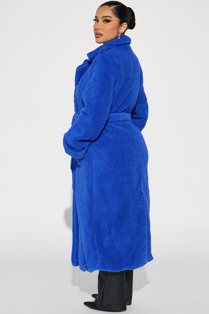 Treat Yourself Sherpa Coat - Royal