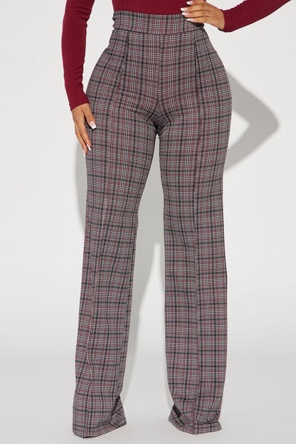 Victoria High Waisted Dress Pant - Black/Red