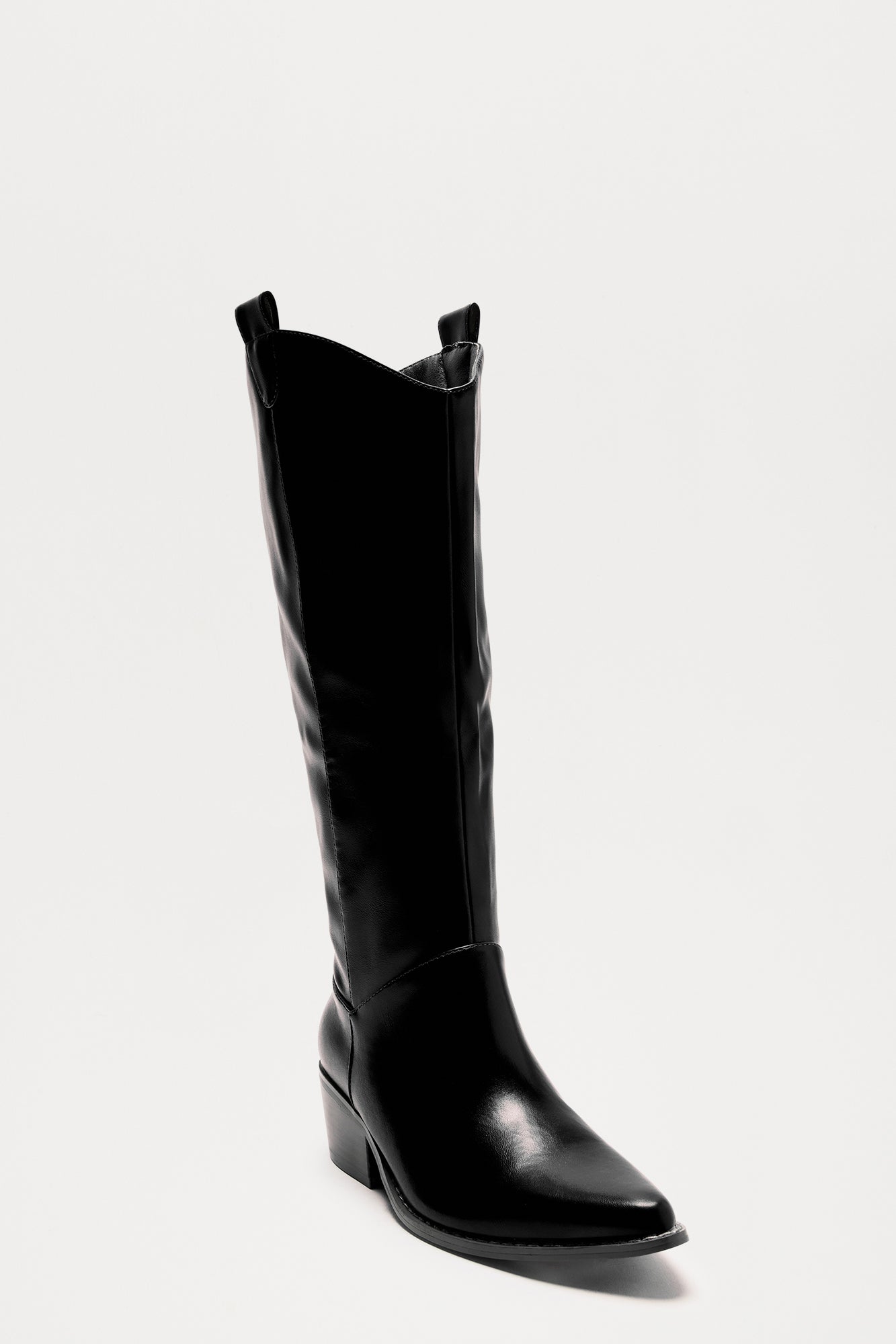 Stevie Knee High Cowboy Boots - Black