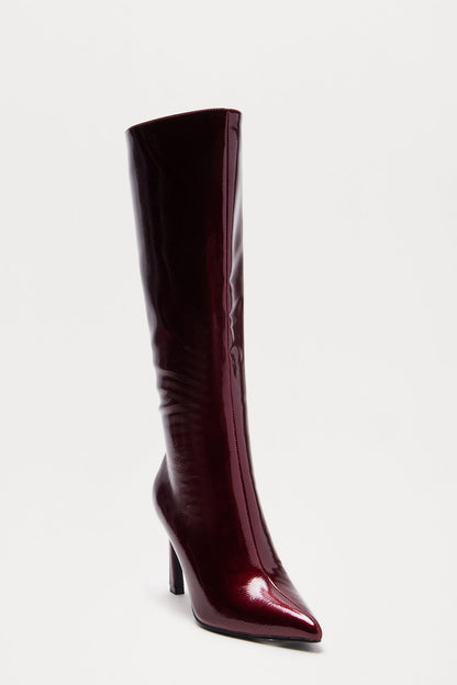 Delphi Knee High Boots - Burgundy