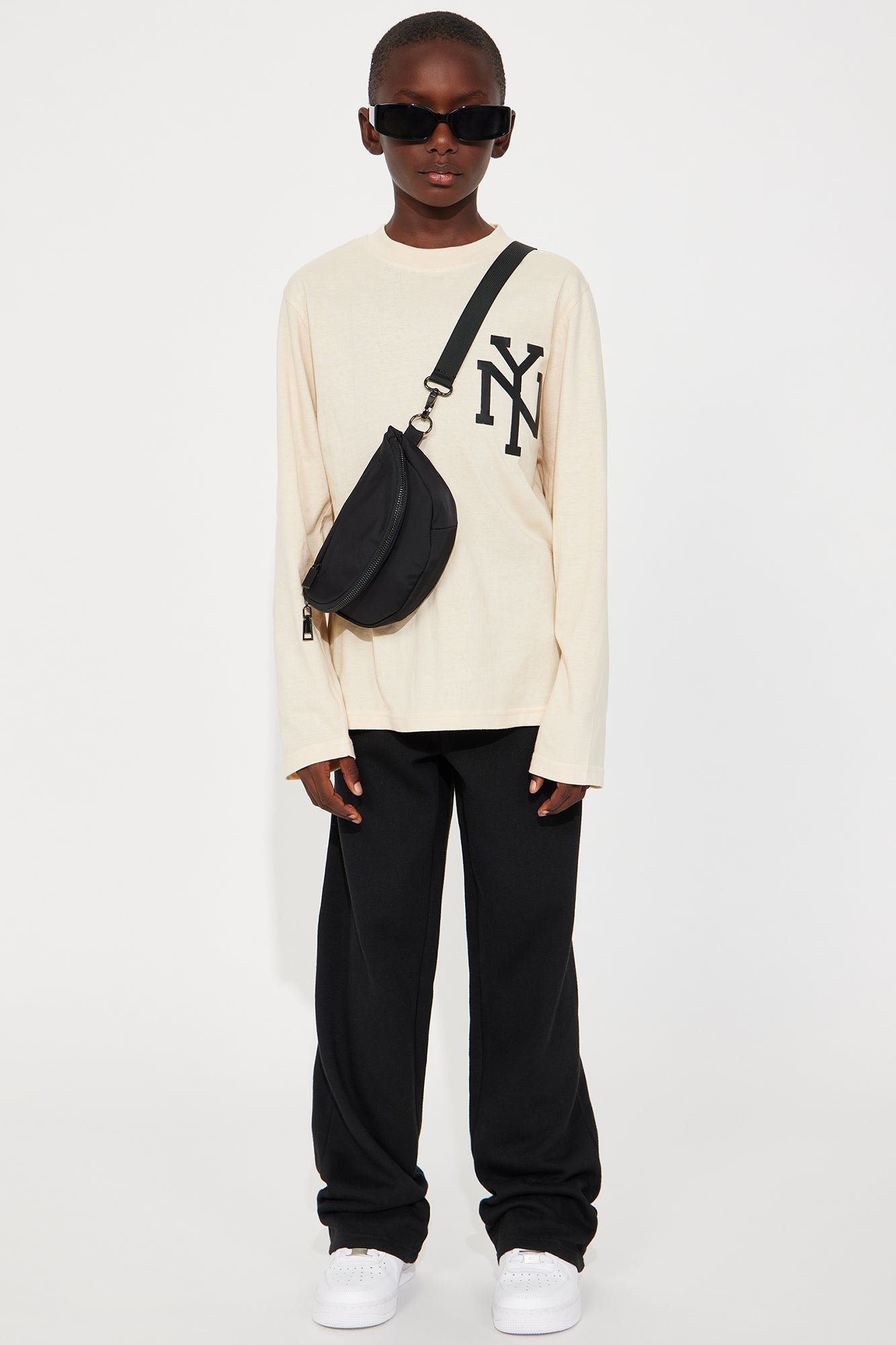 Mini NY City Front/Back Long Sleeve Tee - Sand