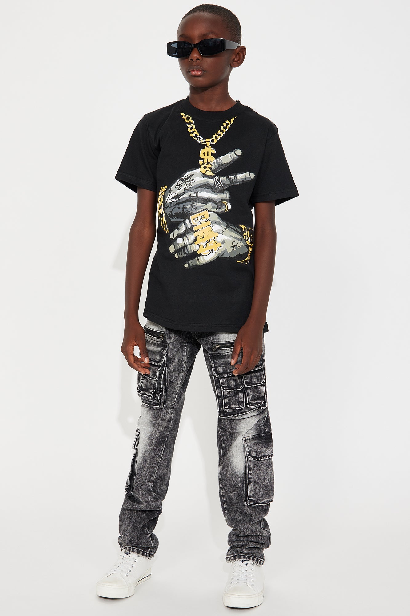 Mini Money And Peace Short Sleeve Tee - Black