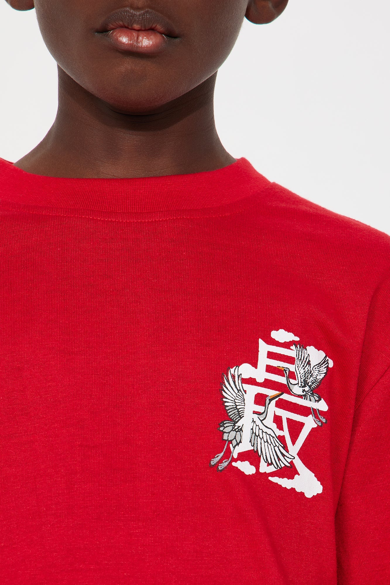Mini Shizuaka Island Front/Back Long Sleeve Tee - Red