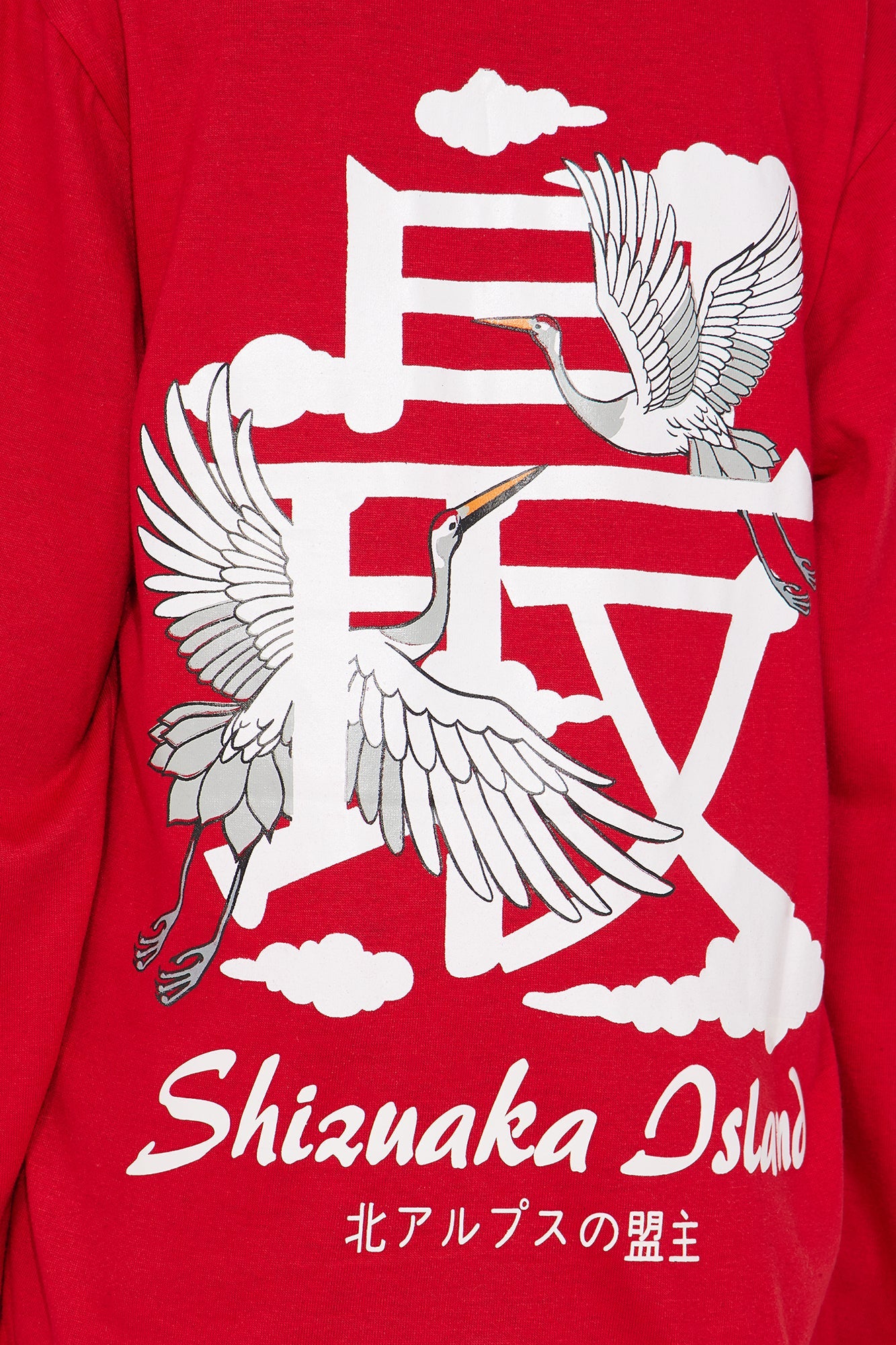 Mini Shizuaka Island Front/Back Long Sleeve Tee - Red