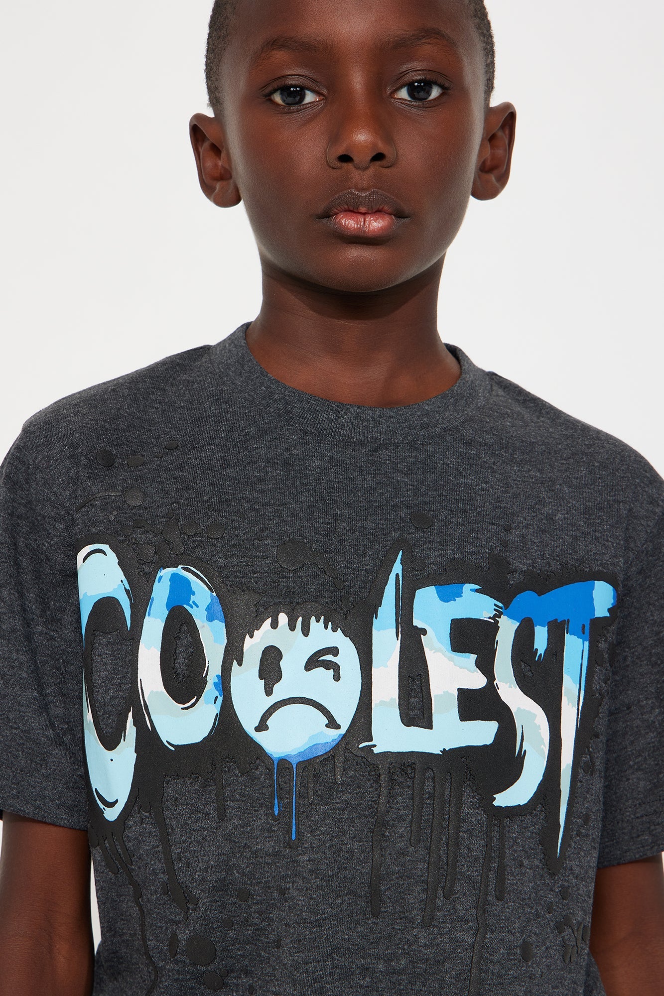 Mini The Coolest Print T-Shirt - Charcoal