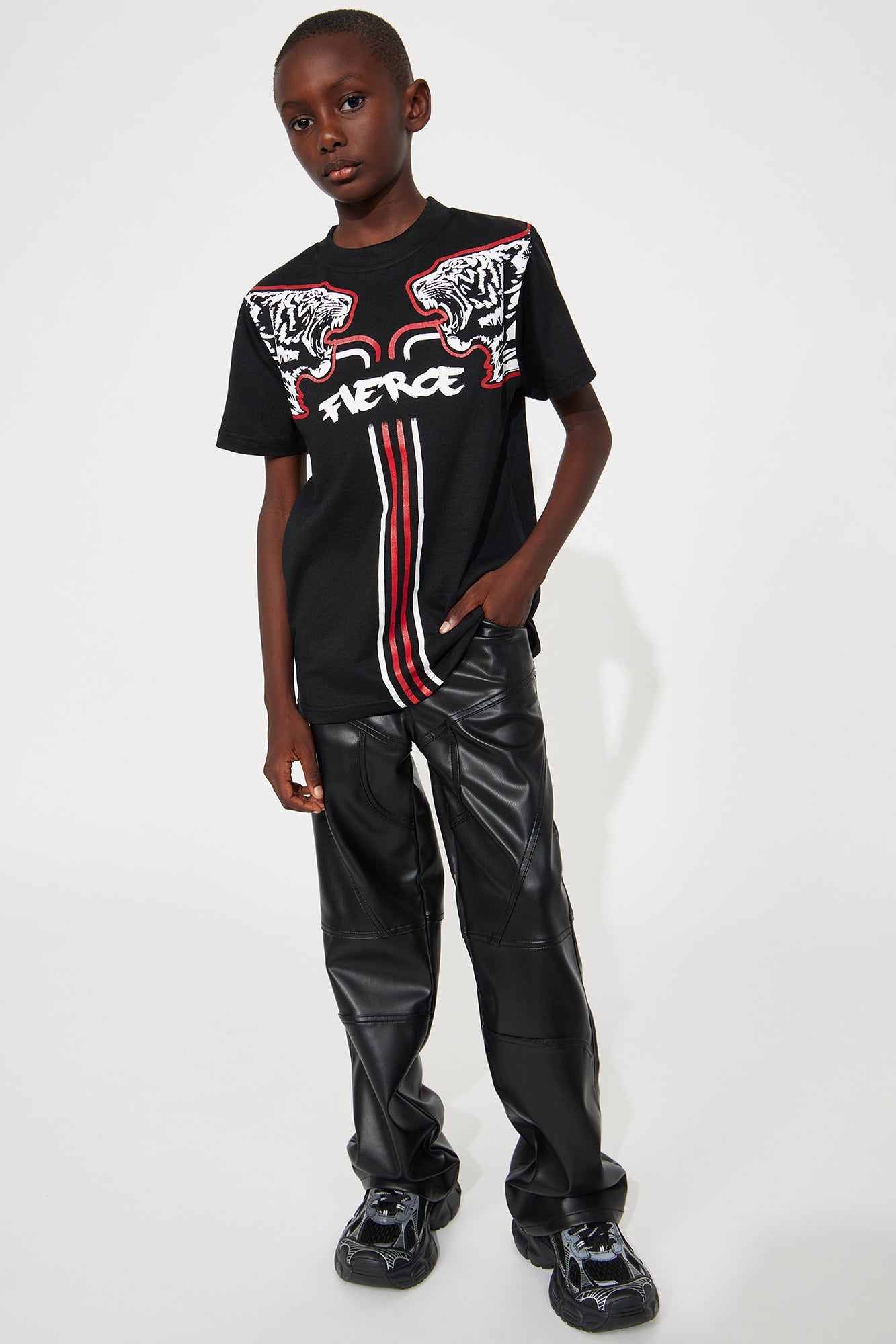 Mini Fierce Graphic Short Sleeve Tee - Black