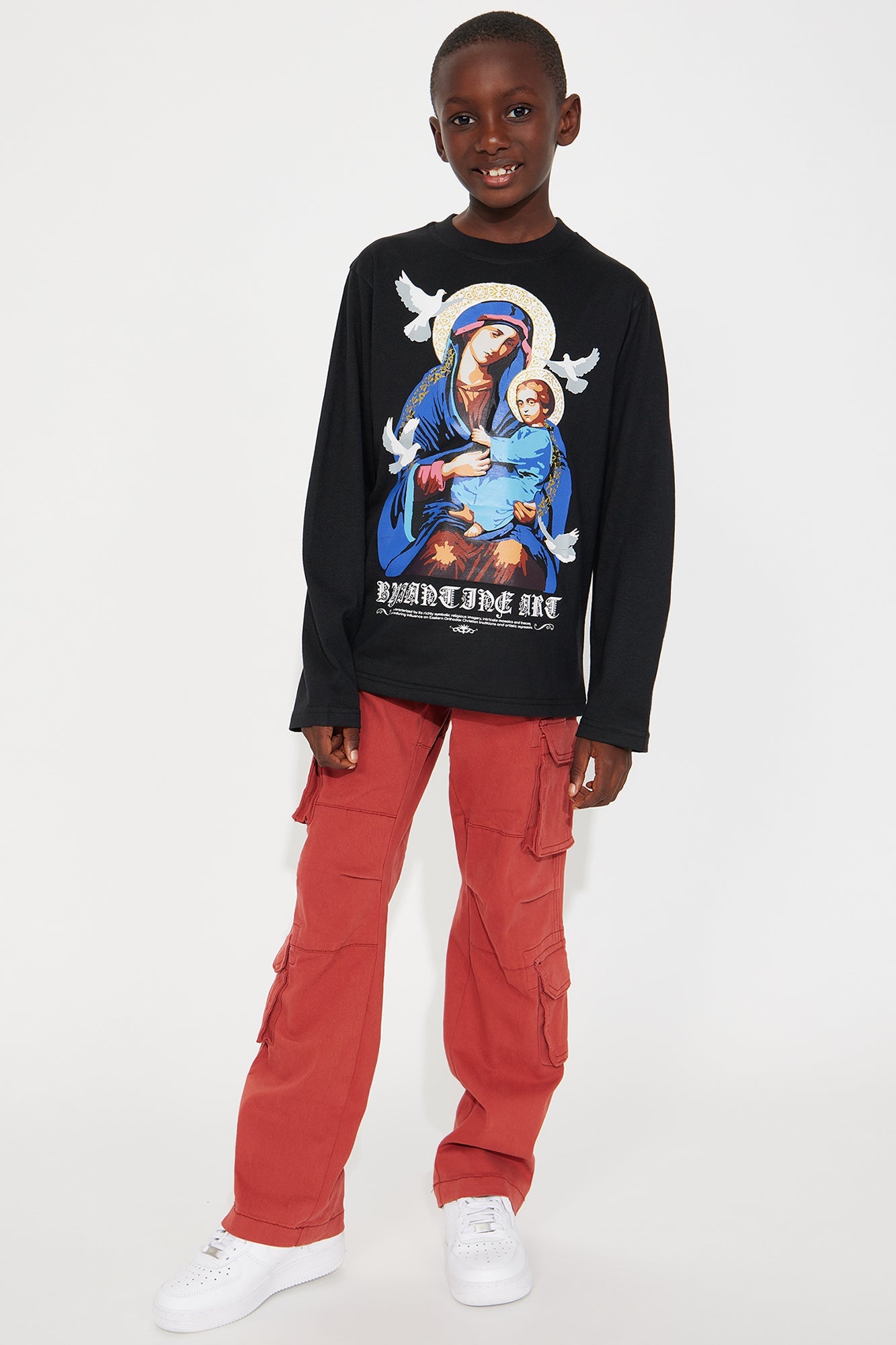 Mini Heavenly Doves Long Sleeve Tee - Black
