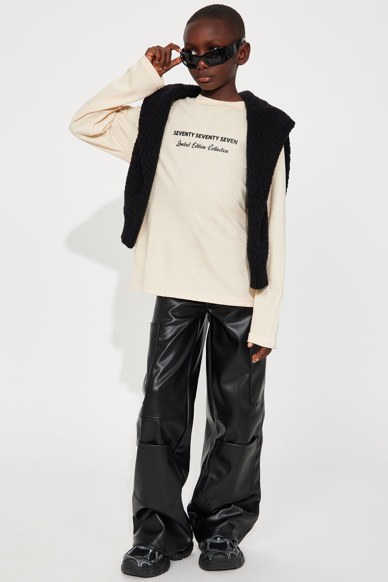 Mini 777 Athletic Front/Back Long Sleeve Tee - Sand