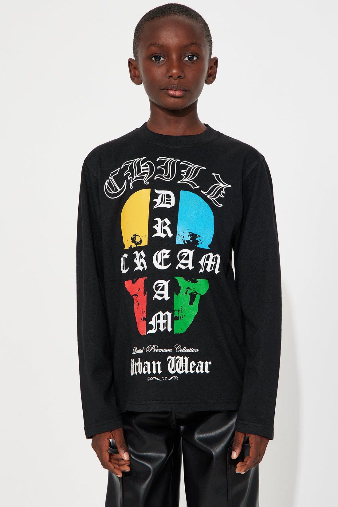 Mini Chill Dream Cream Urban Wear Long Sleeve Tee - Black