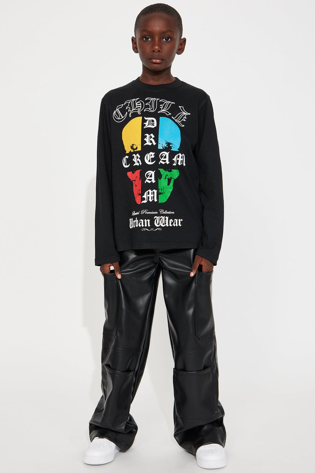 Mini Chill Dream Cream Urban Wear Long Sleeve Tee - Black
