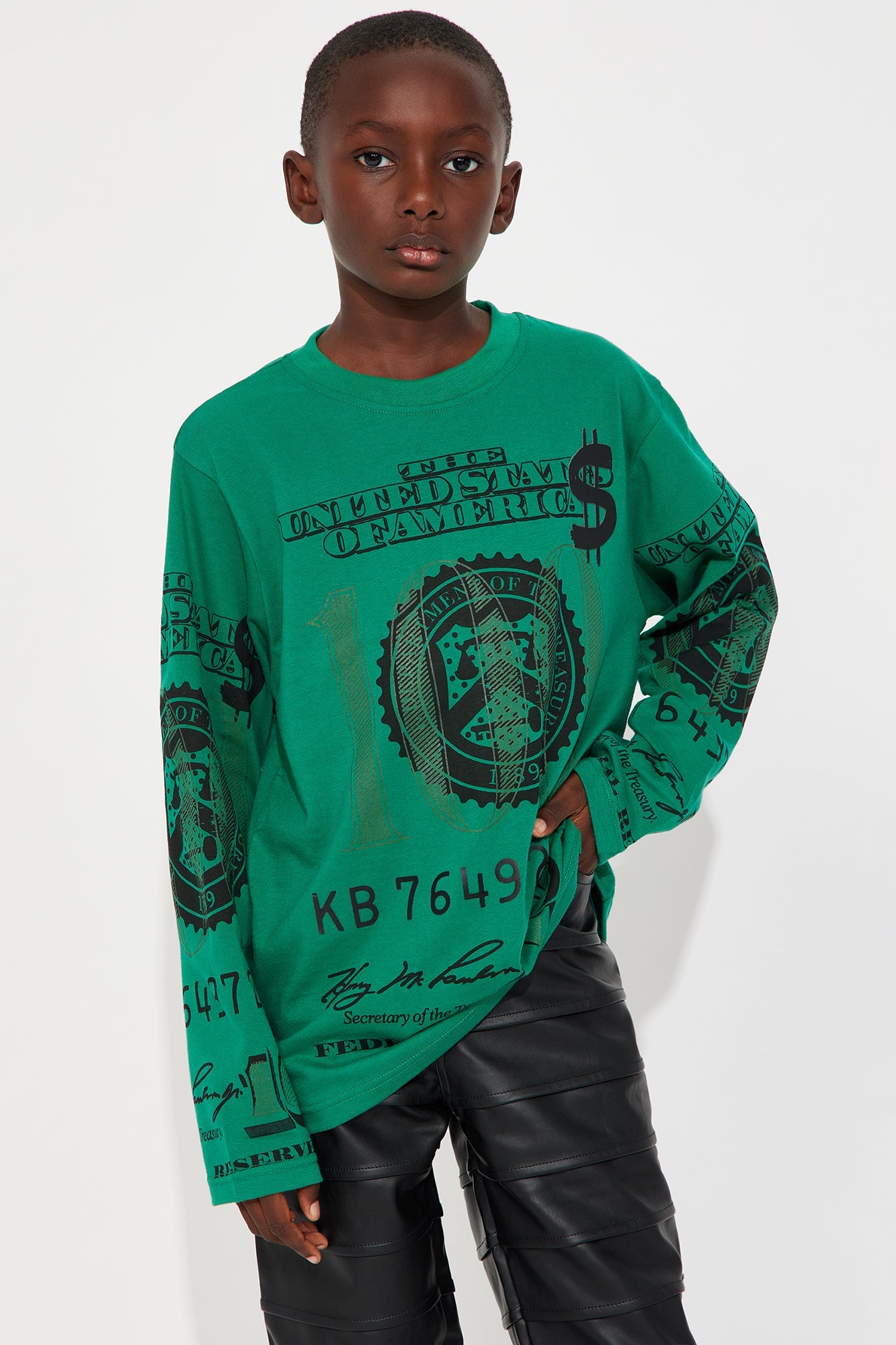 Mini Benji Bill Long Sleeve Tee - Green