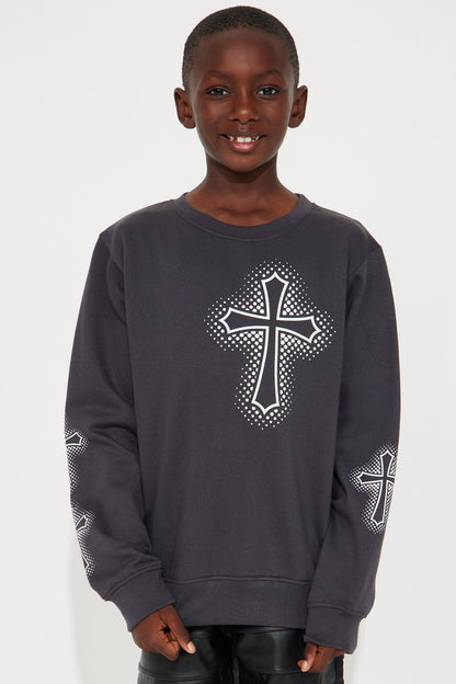 Mini Blessed Up Long Sleeve Sweatshirt - Charcoal