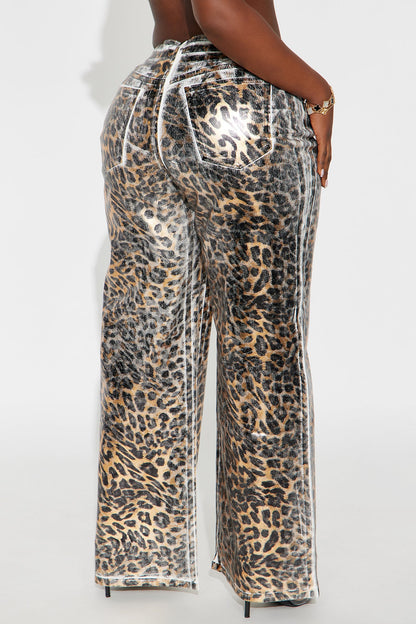 Carmela Leopard Wide Leg Pant 33″ - Leopard