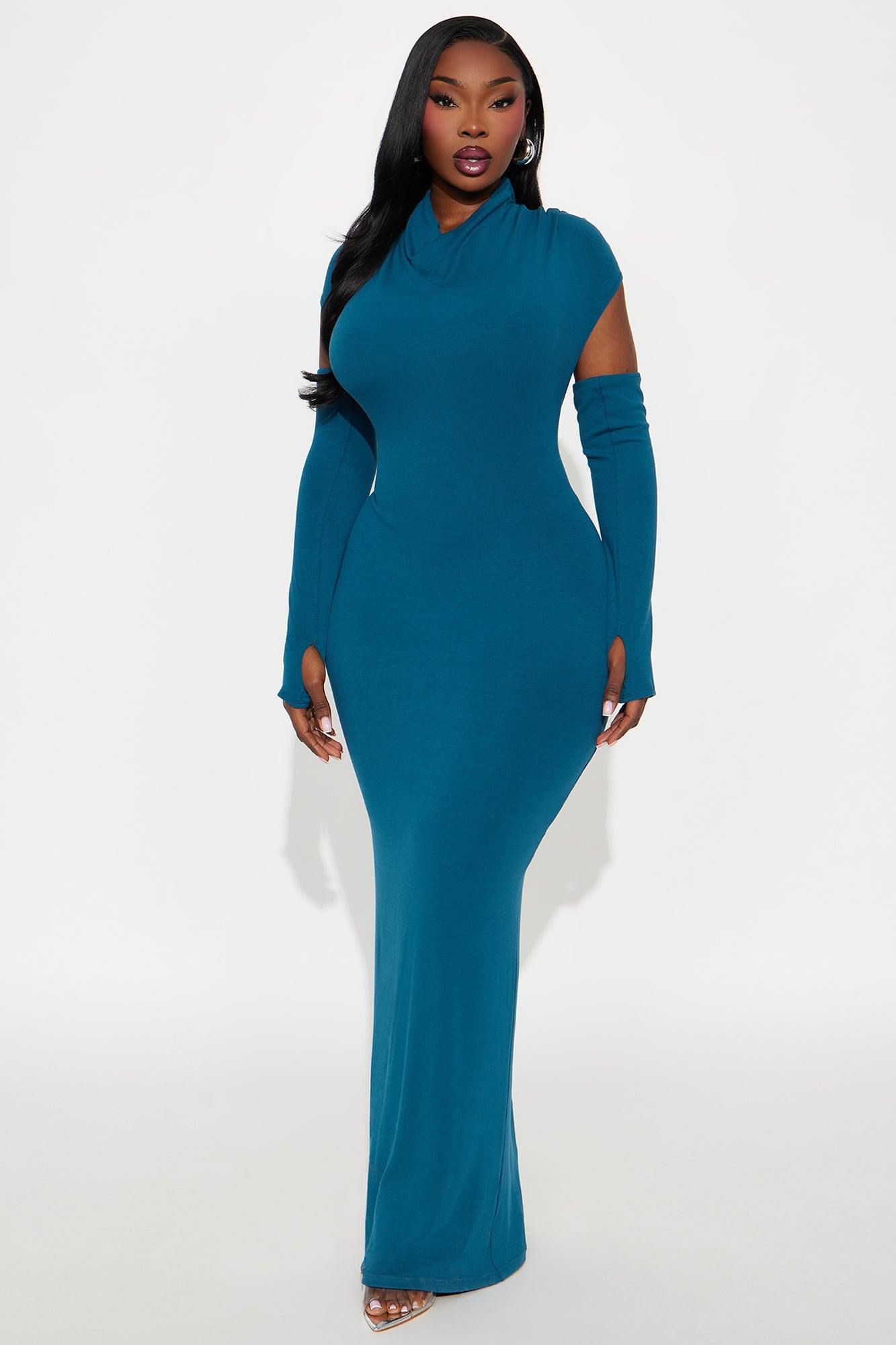 Silent Thrill Maxi Dress - Teal