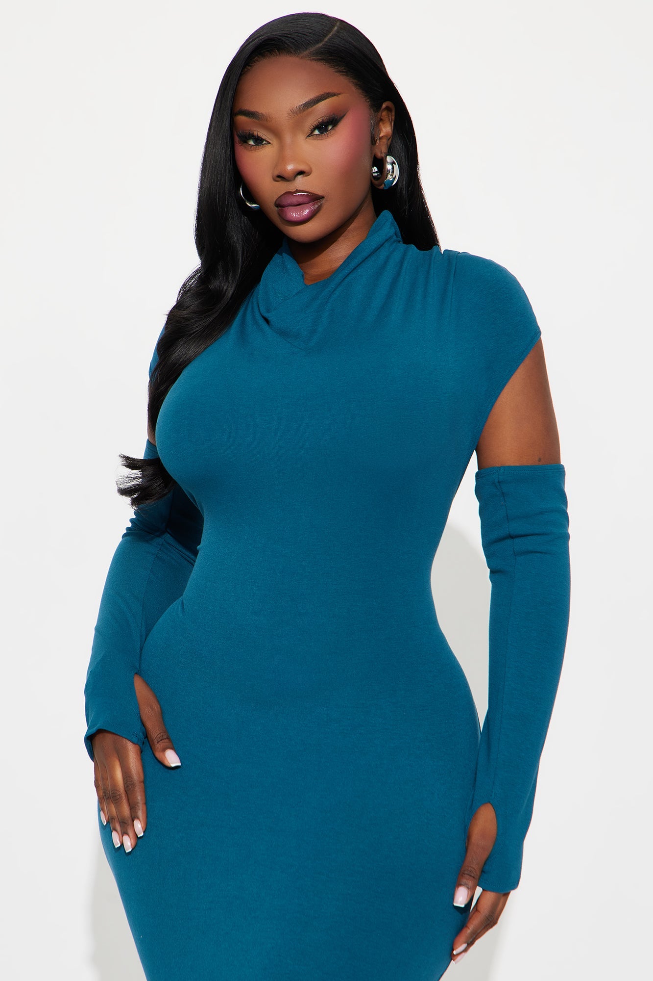 Silent Thrill Maxi Dress - Teal