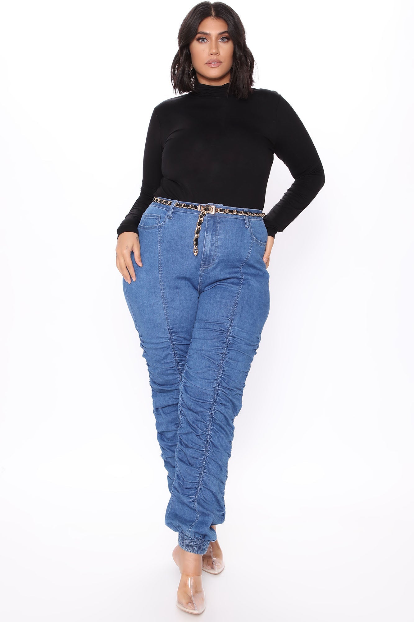 Pamela Turtle Neck Long Sleeve Top - Black