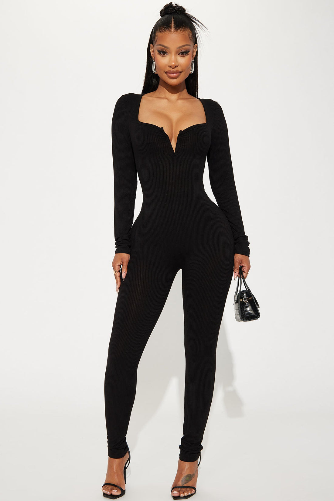 Your Peace Ribbed Jumpsuit - Black