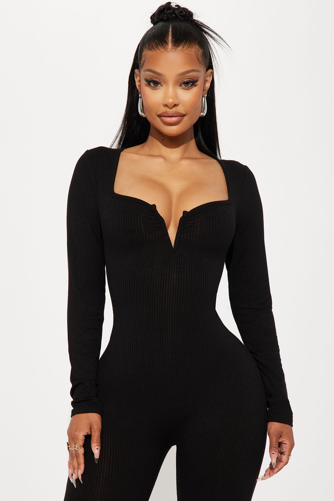 Your Peace Ribbed Jumpsuit - Black