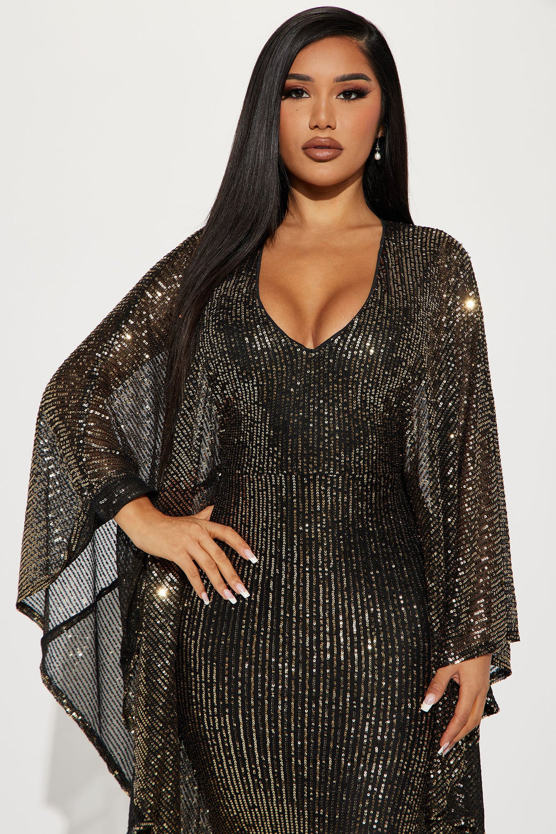 Rachel Sequin Maxi Dress - Black/combo