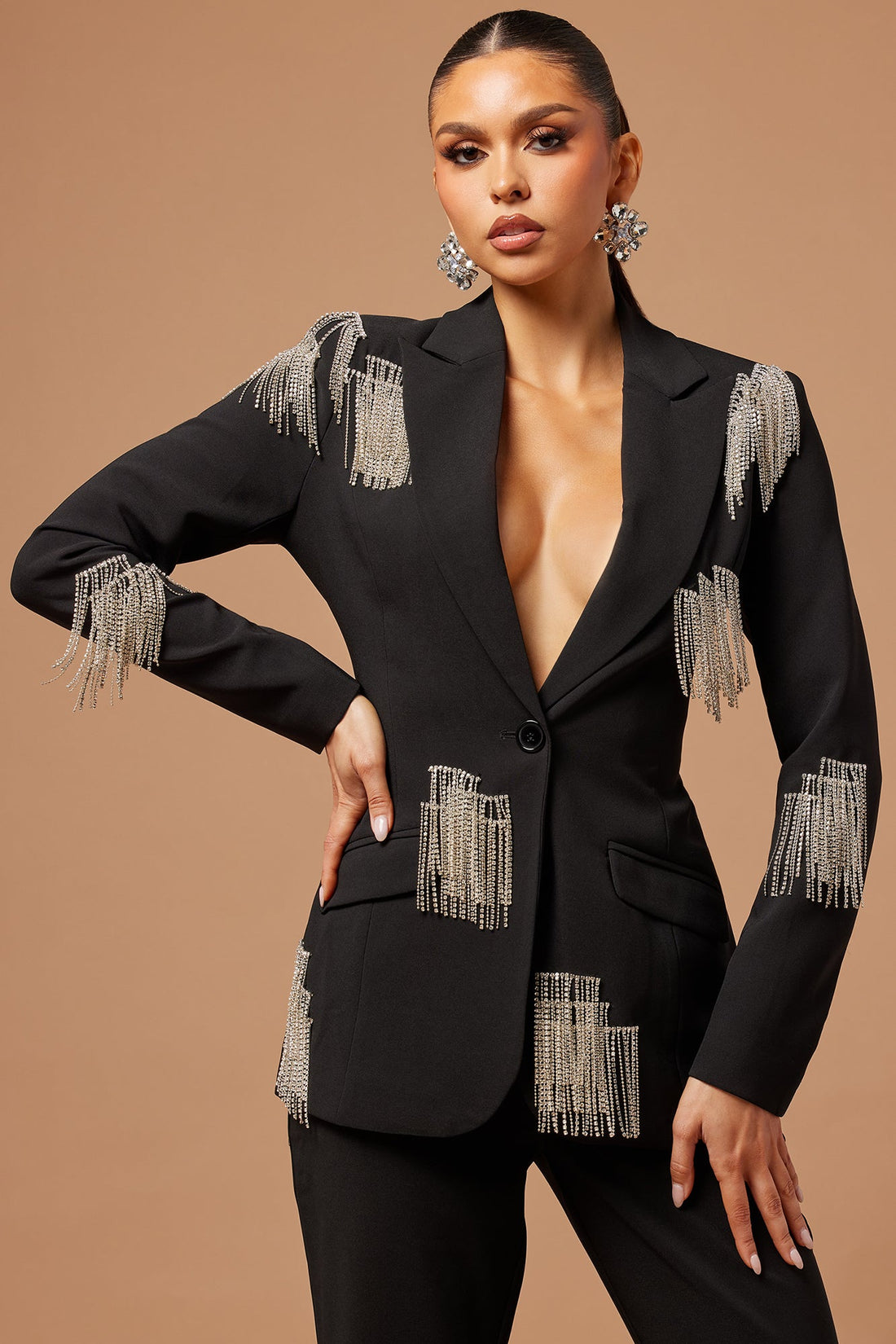 Marissa Pant Suit Set - Black