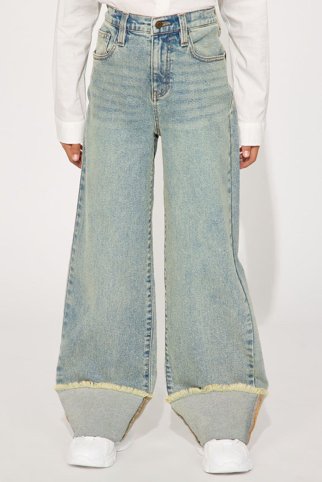 Mini All The While Cuffed Wide Leg Jeans - Vintage Wash