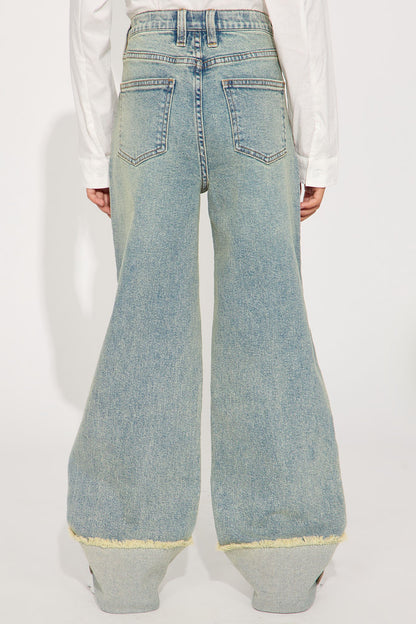 Mini All The While Cuffed Wide Leg Jeans - Vintage Wash