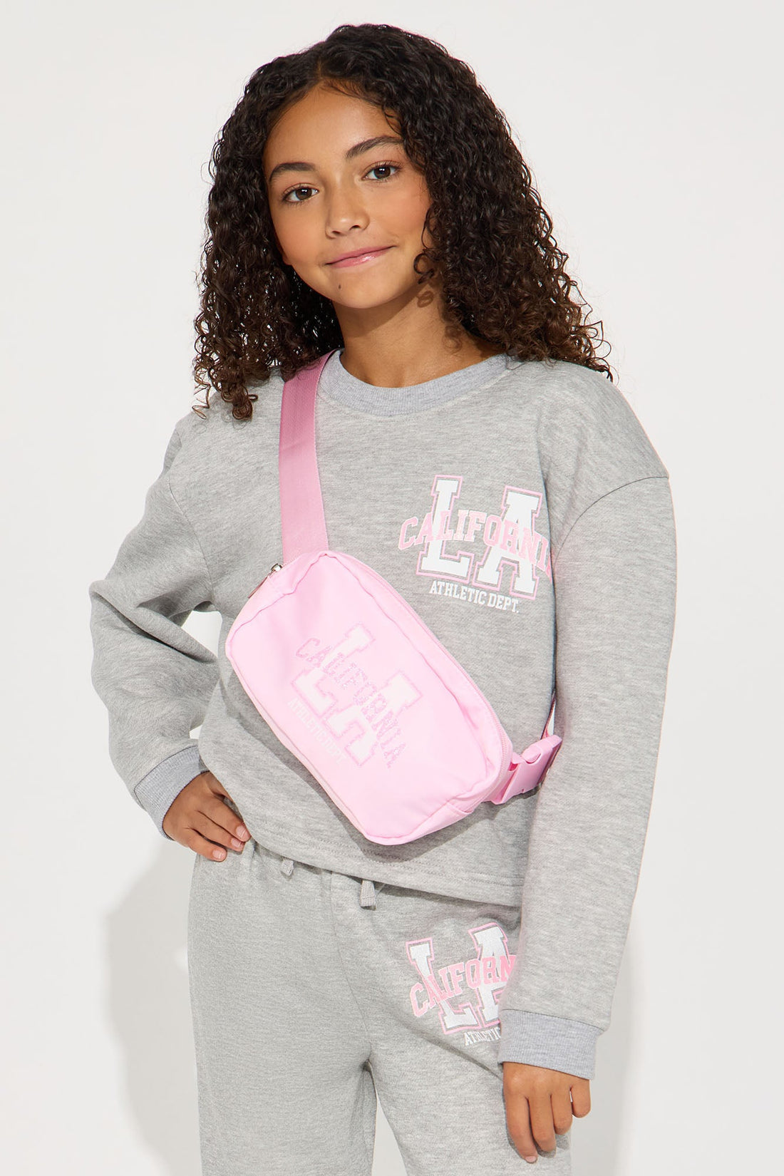 Mini LA Cutie Jogger Pant Set With Bag - Heather Grey