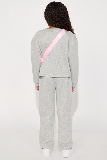 Mini LA Cutie Jogger Pant Set With Bag - Heather Grey