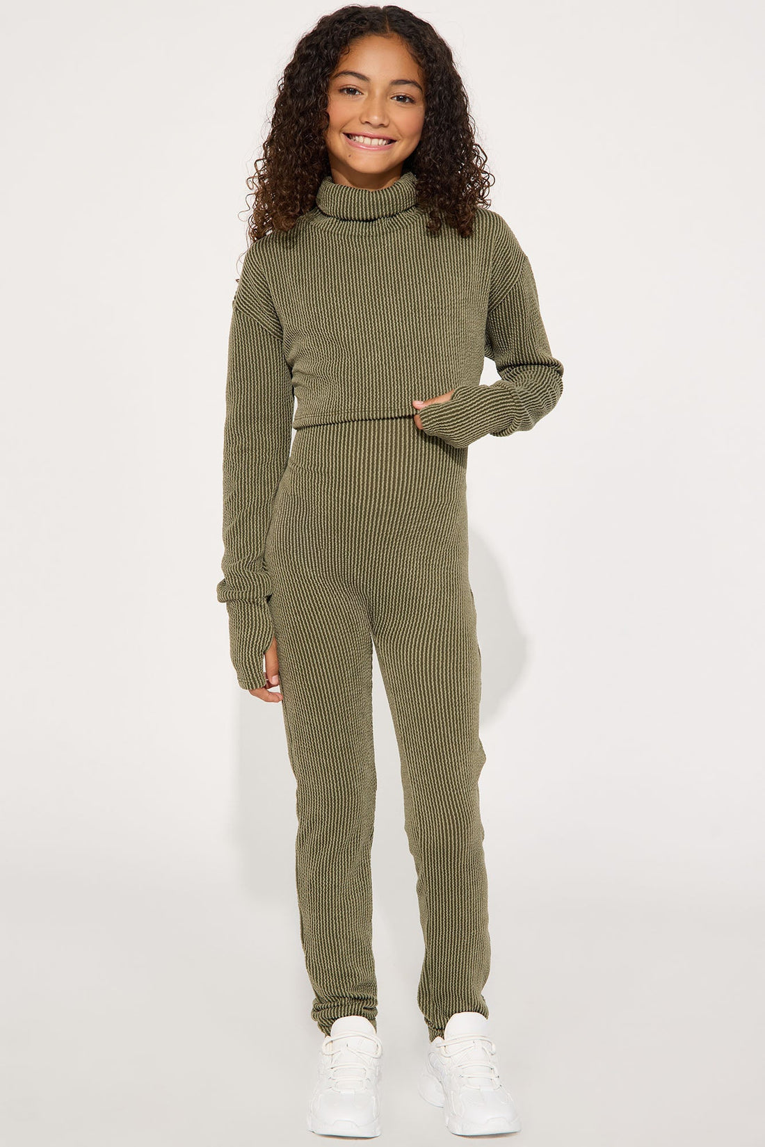 Mini Thinking It Over 2 Piece Jumpsuit Set - Olive